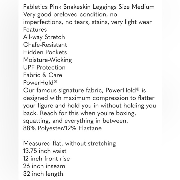 EUC Fabletics Pink Red Snakeskin Leggings Size Medium - Picture 2 of 5